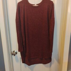 Bellamie Long Sleeve Tunic in Wine